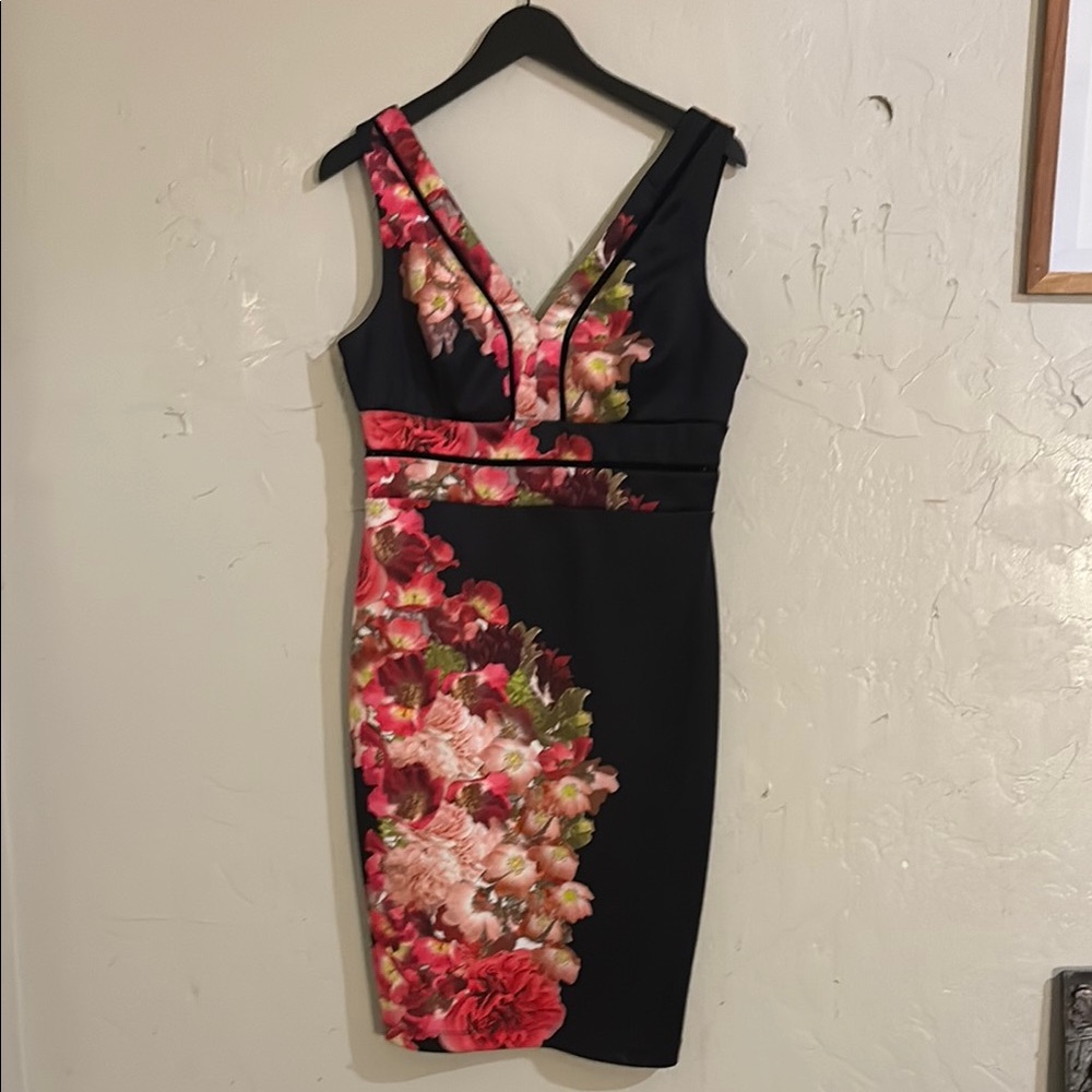 Floral Black Dress- Bisou Bisou size 12